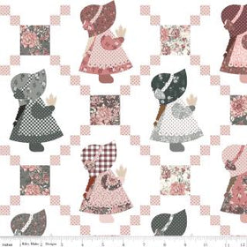 A Walk on the Prairie - Sunbonnet Sue White - 108" 3-Yard Package