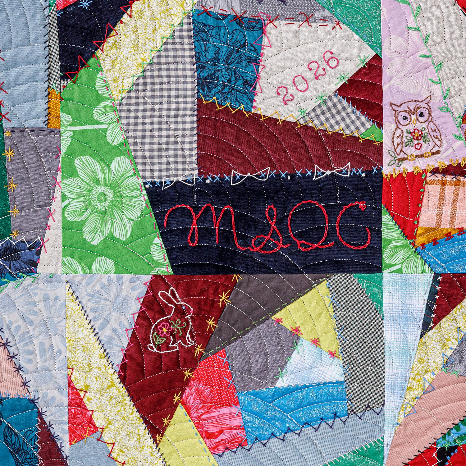 Our History in Stitches: Crazy Quilt Fabric Stash - Fabric Kit by Miss