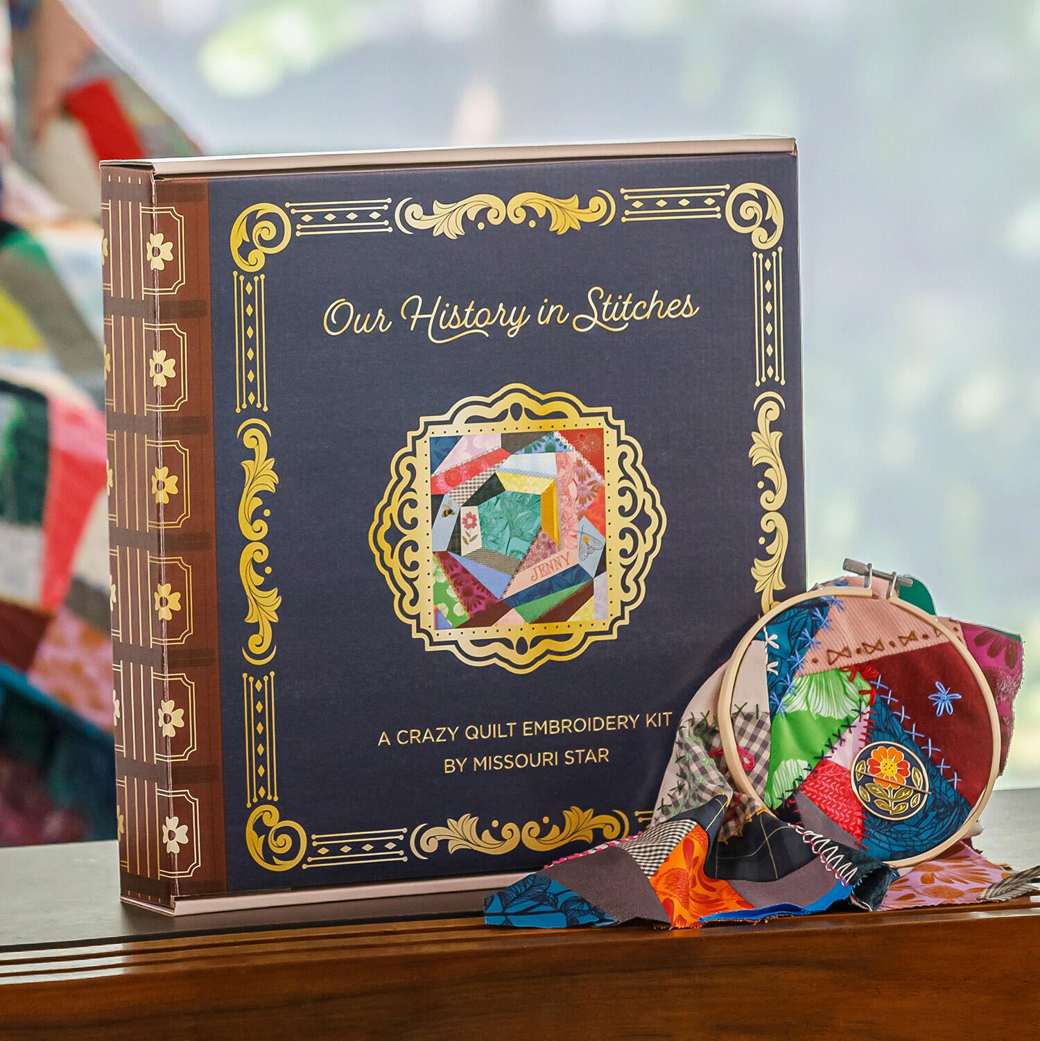Our History in Stitches: A Crazy Quilt Embroidery Kit by Missouri Star