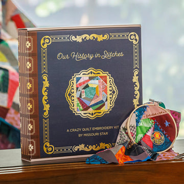 Our History in Stitches: A Crazy Quilt Embroidery Kit by Missouri Star