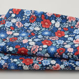 Star Spangled Beauty - Flower Parade Navy 3 Yd Cut