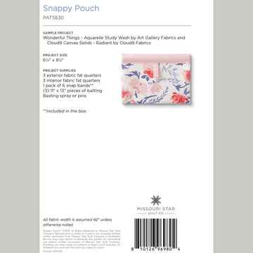 Digital Download - Snappy Pouch Pattern by Missouri Star