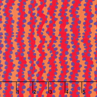 Kaffe Fassett Collective - February 2025 Warm Colorway SM Bubble Stripe Red Yardage