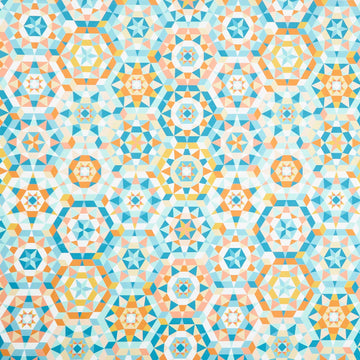 Welcome To Quilt Town - Kaleidoscope White Yardage