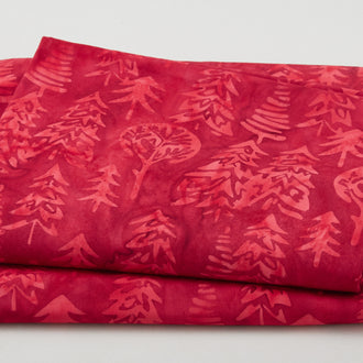 Winter Wonders Batiks - Trees Cherry 2 Yard Cut