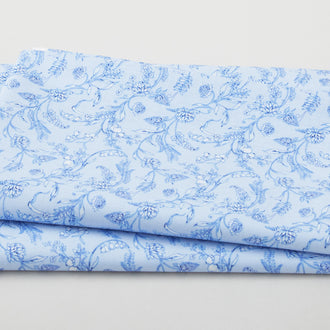 Annablue - Viney Floral Light Blue 2 Yard Cut