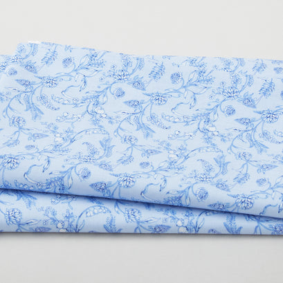 Annablue - Viney Floral Light Blue 2 Yard Cut