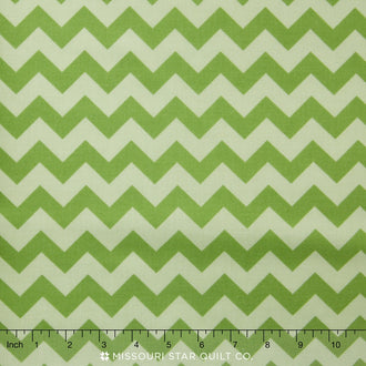 Small Cotton Chevrons - Tone on Tone Green Yardage