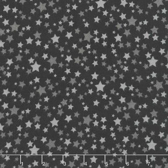 Playtime Flannel - Stars Black Yardage