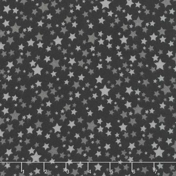 Playtime Flannel - Stars Black Yardage Primary Image