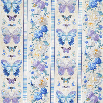 Morning Blooms - Floral Repeating Stripe Multi Yardage