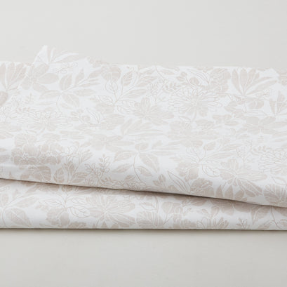 Pen and Ink - Floral Beige 118" Wide 3 Yard Cut