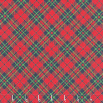 Farmstead Friends - Diagonal Plaid Red Yardage