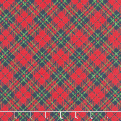 Farmstead Friends - Diagonal Plaid Red Yardage