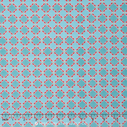 Flower Patch - Lattice Blue Yardage