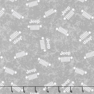 Jeep in the Wild - Jeep Logo Gray Yardage
