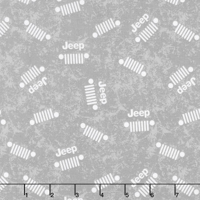 Jeep in the Wild - Jeep Logo Gray Yardage