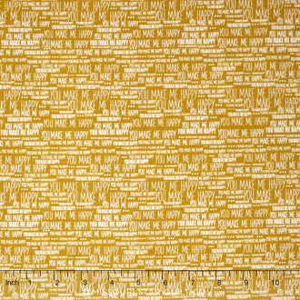 When Skies are Grey - Skies Words Gold Yardage