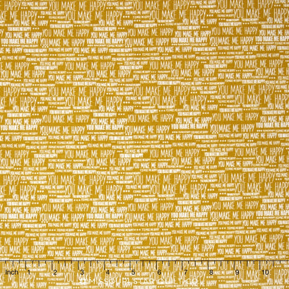 When Skies are Grey - Skies Words Gold Yardage
