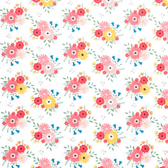 Gone Glamping - Bouquets White Yardage