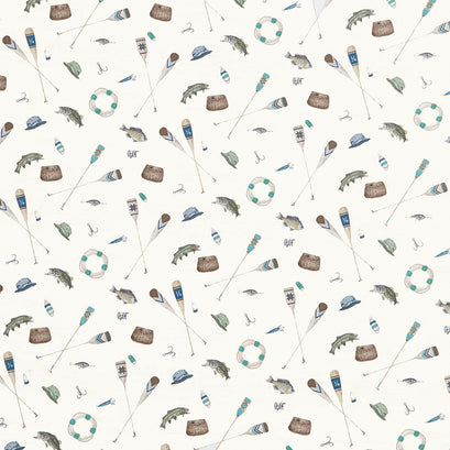 Wake at the Lake - Icons Parchment Yardage