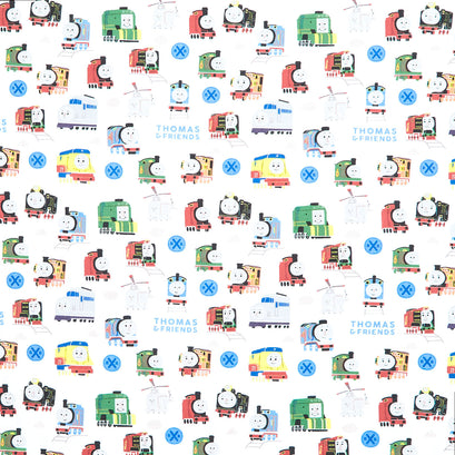Thomas and Friends Sodor Railway - Trains Main White Yardage