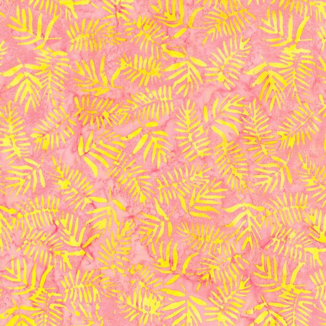 Plum Fizz Batiks - Ferns Pink Yardage Primary Image