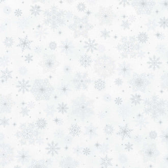 Bentley’s Snowflakes - Big Snowflake Silver Yardage
