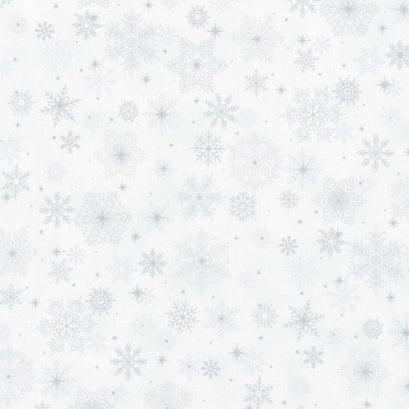 Bentley’s Snowflakes - Big Snowflake Silver Yardage