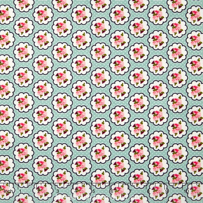 Posy Garden - Posy Scallop Aqua Yardage