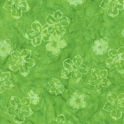 Tonga Batiks - Vivid Hibiscus Green Yardage