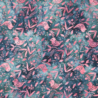 Misty Mornings Batiks - Bird Teal Bridgewater Yardage