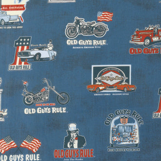 Old Guys Rule - Badges Navy Yardage