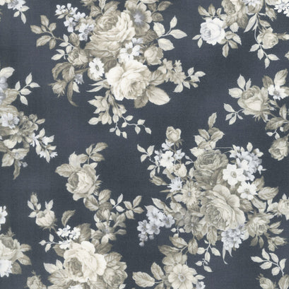 Mayfield - Antique Colorstory Flower Bouquets Pewter Yardage
