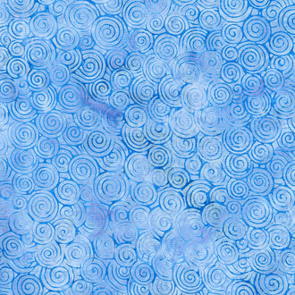 Reflections Batiks - Swirls French Blue Yardage