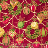 Holiday Flourish - Crimson Metallic Yardage