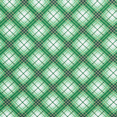 Christmas Musical - Holiday Plaid Green Metallic Yardage