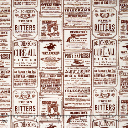 Cowboy - Cowboy Ads Cream Yardage