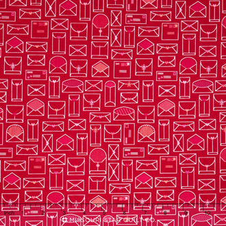 Lovebugs Collection - Envelopes Red Yardage