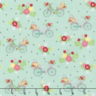 Vintage Adventure - Bicycle Aqua Yardage