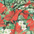 Christmas Musical - Poinsettia Serenade Black Metallic Yardage Alternative View #1