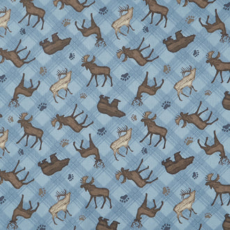 Wildlife Trail - Animal Toss Blue Yardage