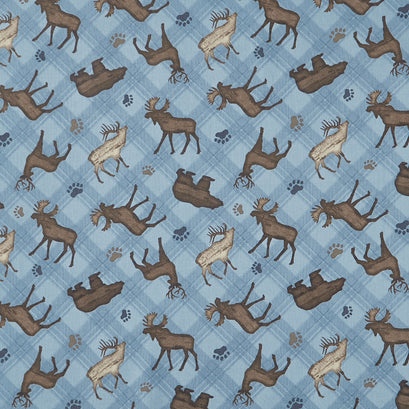 Wildlife Trail - Animal Toss Blue Yardage