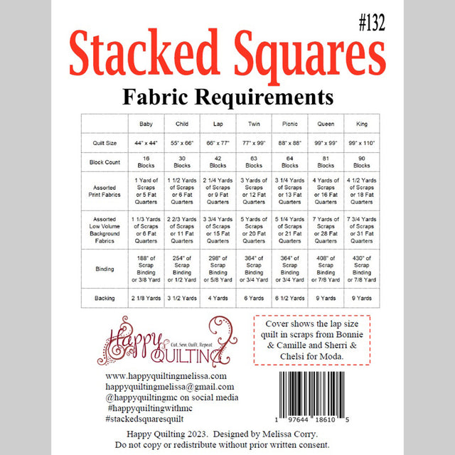 Digital Download - Stacked Squares Quilt Pattern