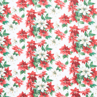 Holidays Past - Poinsettia Multi Flannel Yardage