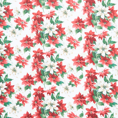 Holidays Past - Poinsettia Multi Flannel Yardage