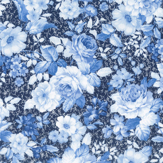 Mayfield - Indigo Colorstory Flowers Indigo Yardage