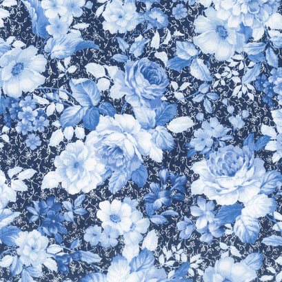 Mayfield - Indigo Colorstory Flowers Indigo Yardage