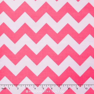 Cotton Ombre Chevrons - Hot Pink Yardage