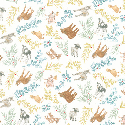 Willow's Farm - Farm Animals All Over Cloud Yardage
